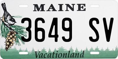 ME license plate 3649SV
