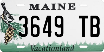 ME license plate 3649TB