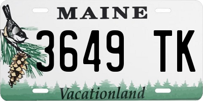 ME license plate 3649TK