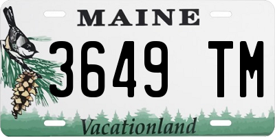 ME license plate 3649TM