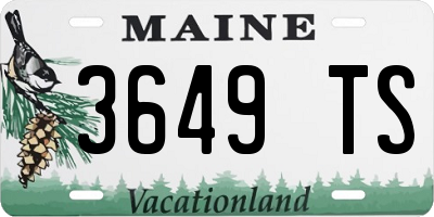 ME license plate 3649TS
