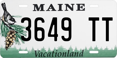 ME license plate 3649TT