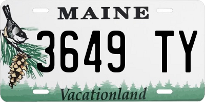 ME license plate 3649TY