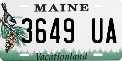 ME license plate 3649UA