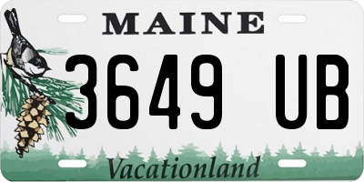 ME license plate 3649UB