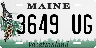 ME license plate 3649UG