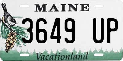 ME license plate 3649UP