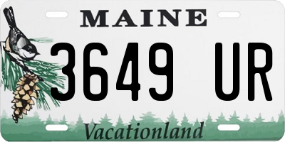 ME license plate 3649UR