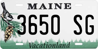 ME license plate 3650SG