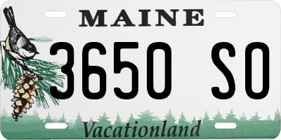 ME license plate 3650SO