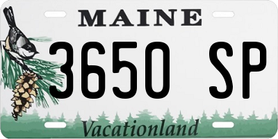 ME license plate 3650SP