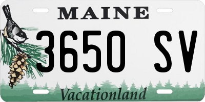 ME license plate 3650SV