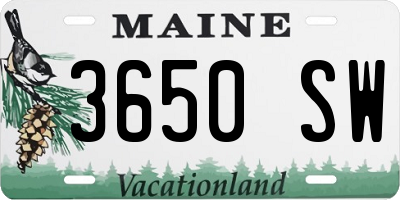 ME license plate 3650SW
