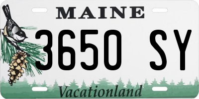 ME license plate 3650SY
