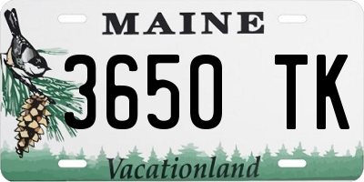 ME license plate 3650TK