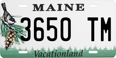 ME license plate 3650TM