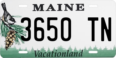ME license plate 3650TN
