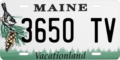 ME license plate 3650TV