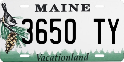 ME license plate 3650TY