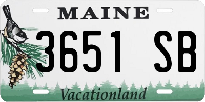 ME license plate 3651SB