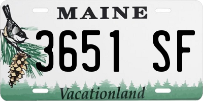 ME license plate 3651SF