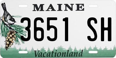 ME license plate 3651SH