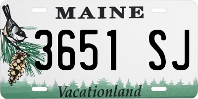 ME license plate 3651SJ