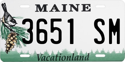 ME license plate 3651SM