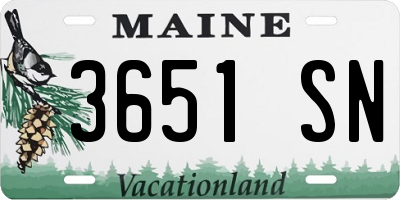 ME license plate 3651SN