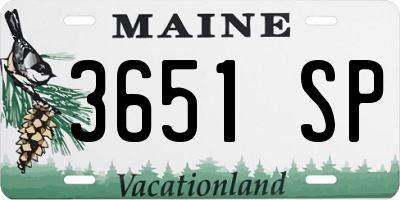 ME license plate 3651SP