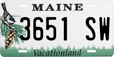 ME license plate 3651SW
