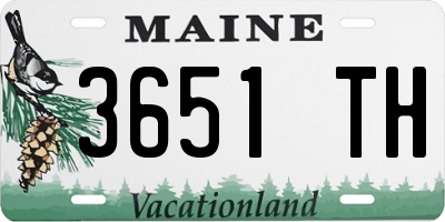 ME license plate 3651TH