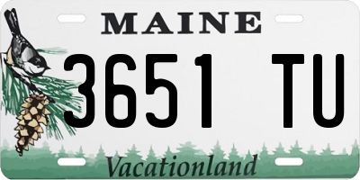 ME license plate 3651TU