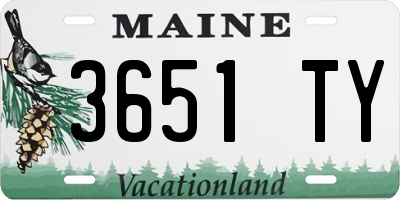 ME license plate 3651TY