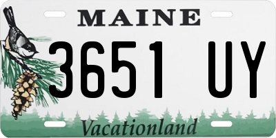 ME license plate 3651UY