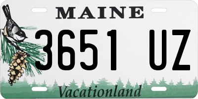 ME license plate 3651UZ