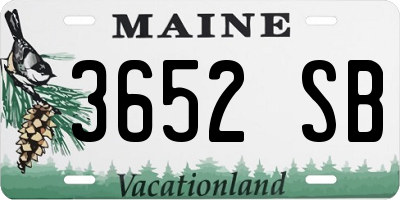 ME license plate 3652SB