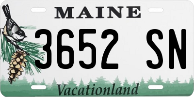 ME license plate 3652SN