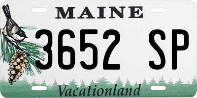 ME license plate 3652SP