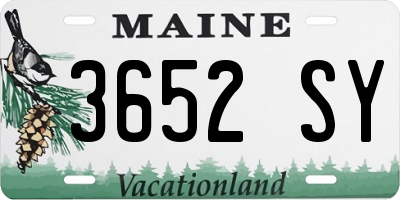 ME license plate 3652SY