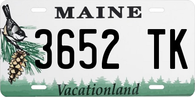 ME license plate 3652TK