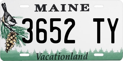 ME license plate 3652TY