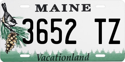 ME license plate 3652TZ