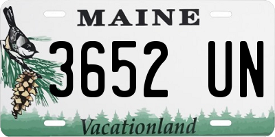 ME license plate 3652UN