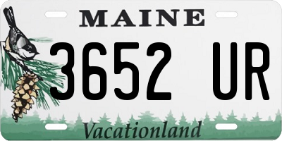 ME license plate 3652UR