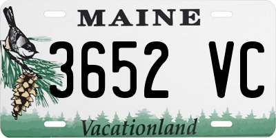 ME license plate 3652VC