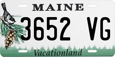 ME license plate 3652VG
