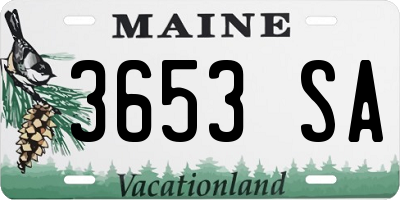 ME license plate 3653SA