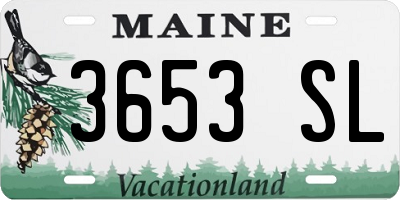 ME license plate 3653SL