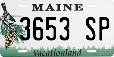 ME license plate 3653SP